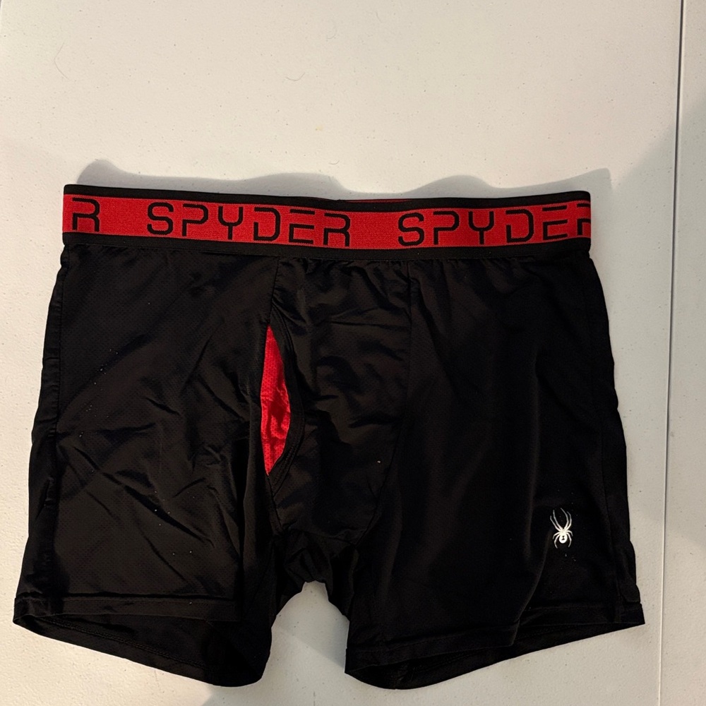 Spyder Black Boxer Briefs with Red Accents